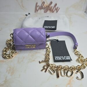 Versace Jeans Couture Charms Couture purple mini shoulder bag Quilted Micro Bag